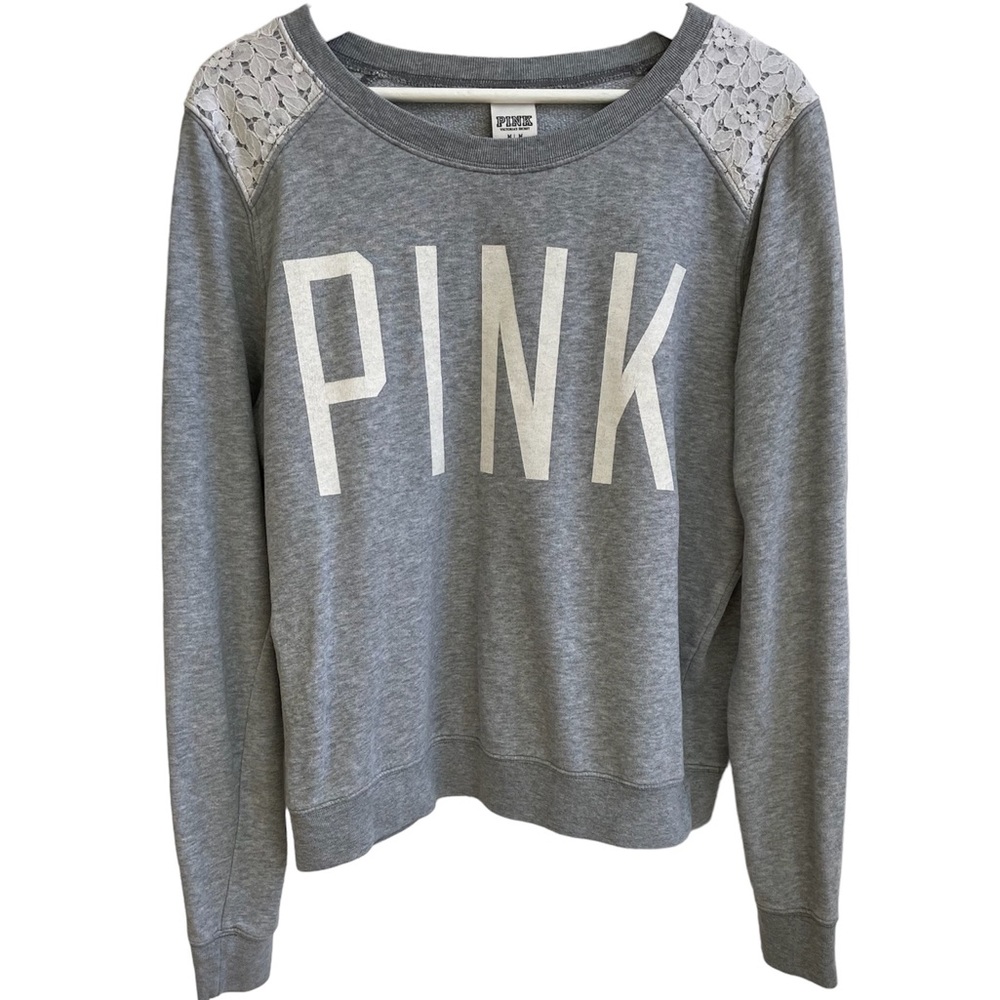 Victoria’s Secret Pink Gray color sweatshirt top Sz M